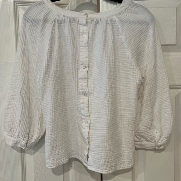 Madewell Gauzy Top button back white medium - Picture 6 of 6